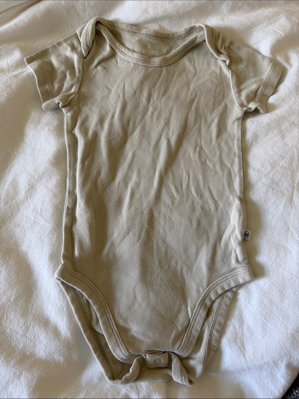The Honest Company Neutral Beige Short-Sleeve Baby Bodysuit